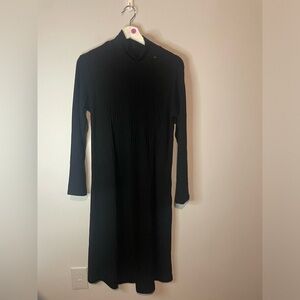 SUSAN GRAVER Womens Midi Turtle Neck Flare Dress Size MP Knit Black Midi‎